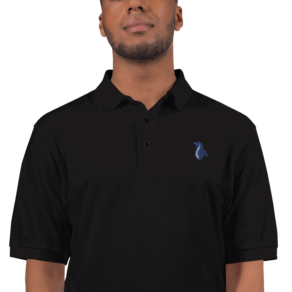 Penguin Logo Men's Premium Polo VAWDesigns