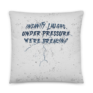 gray pillow with a music quote