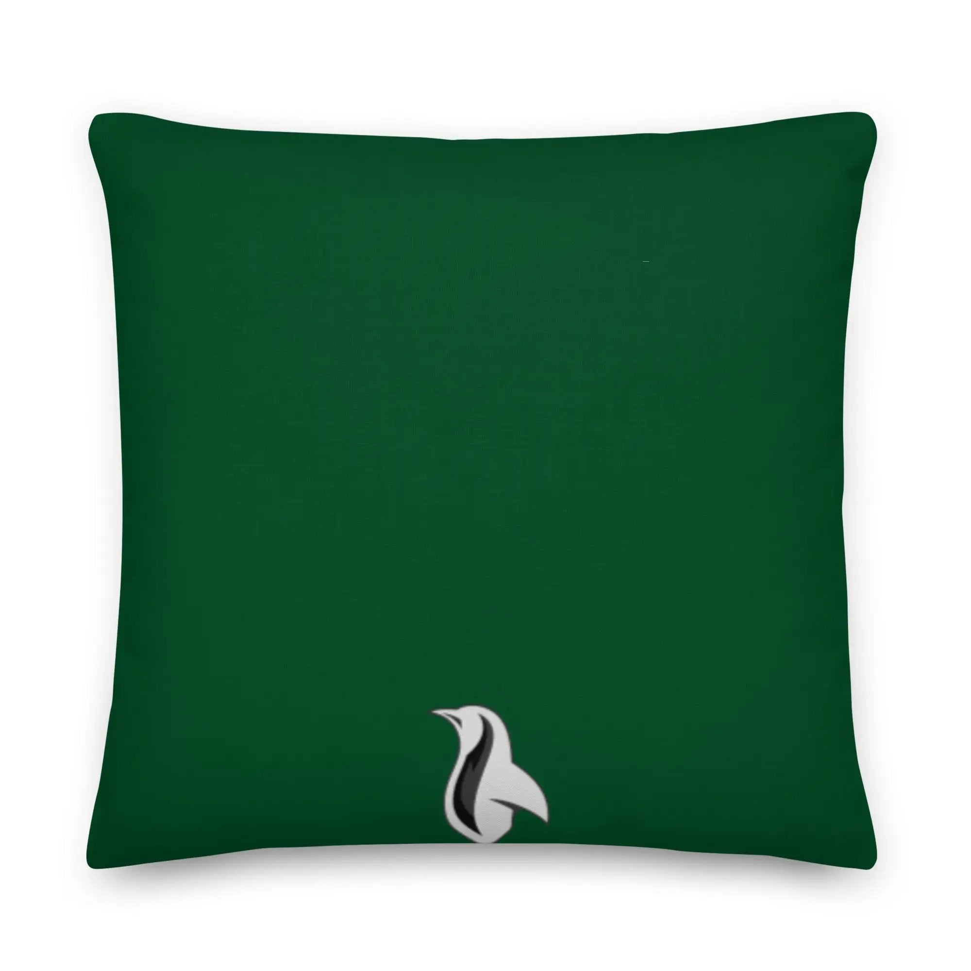 a green pillow with a deer on it