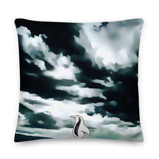 a pillow with a picture of a bird on it