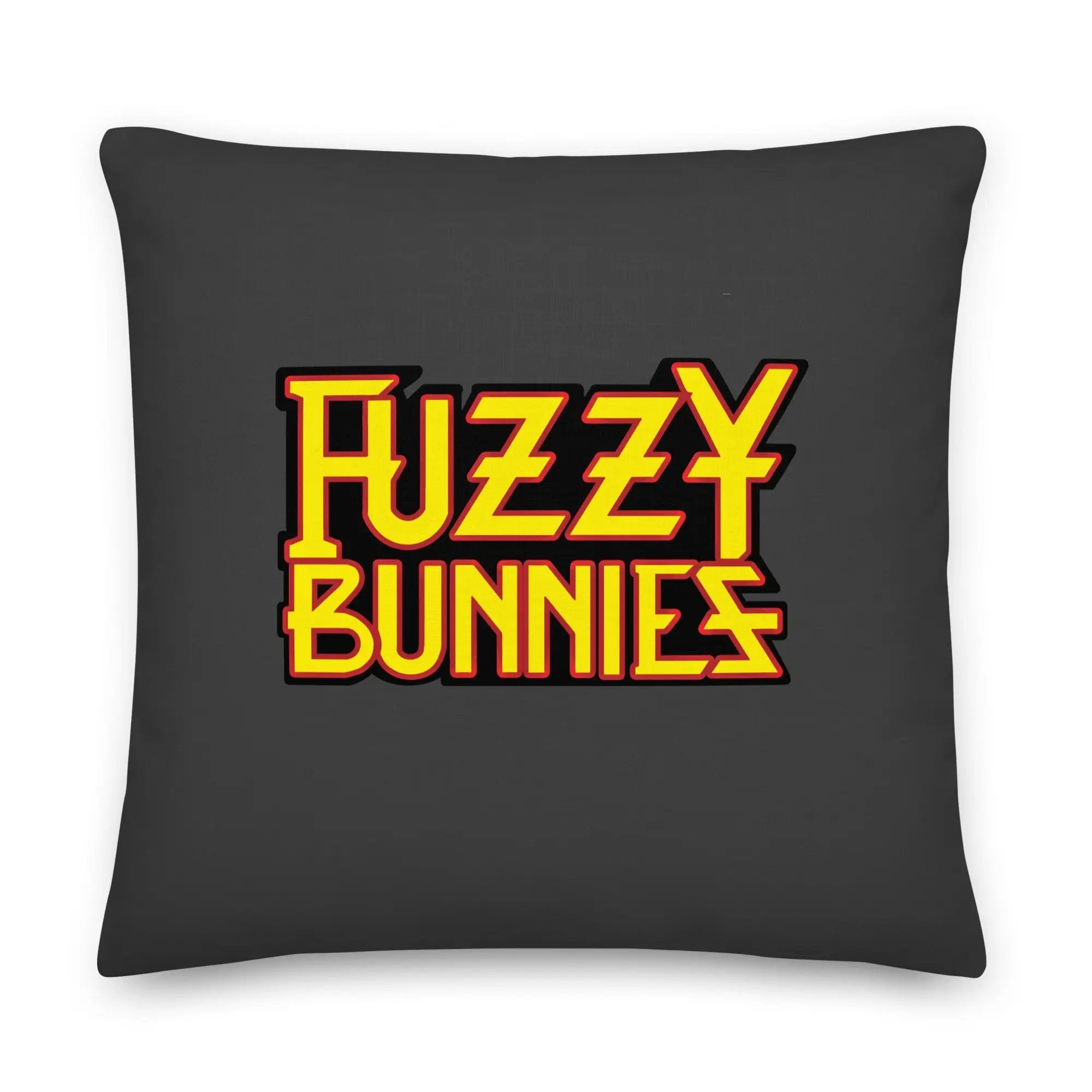 Black pillow with Fuzzy Bunnies