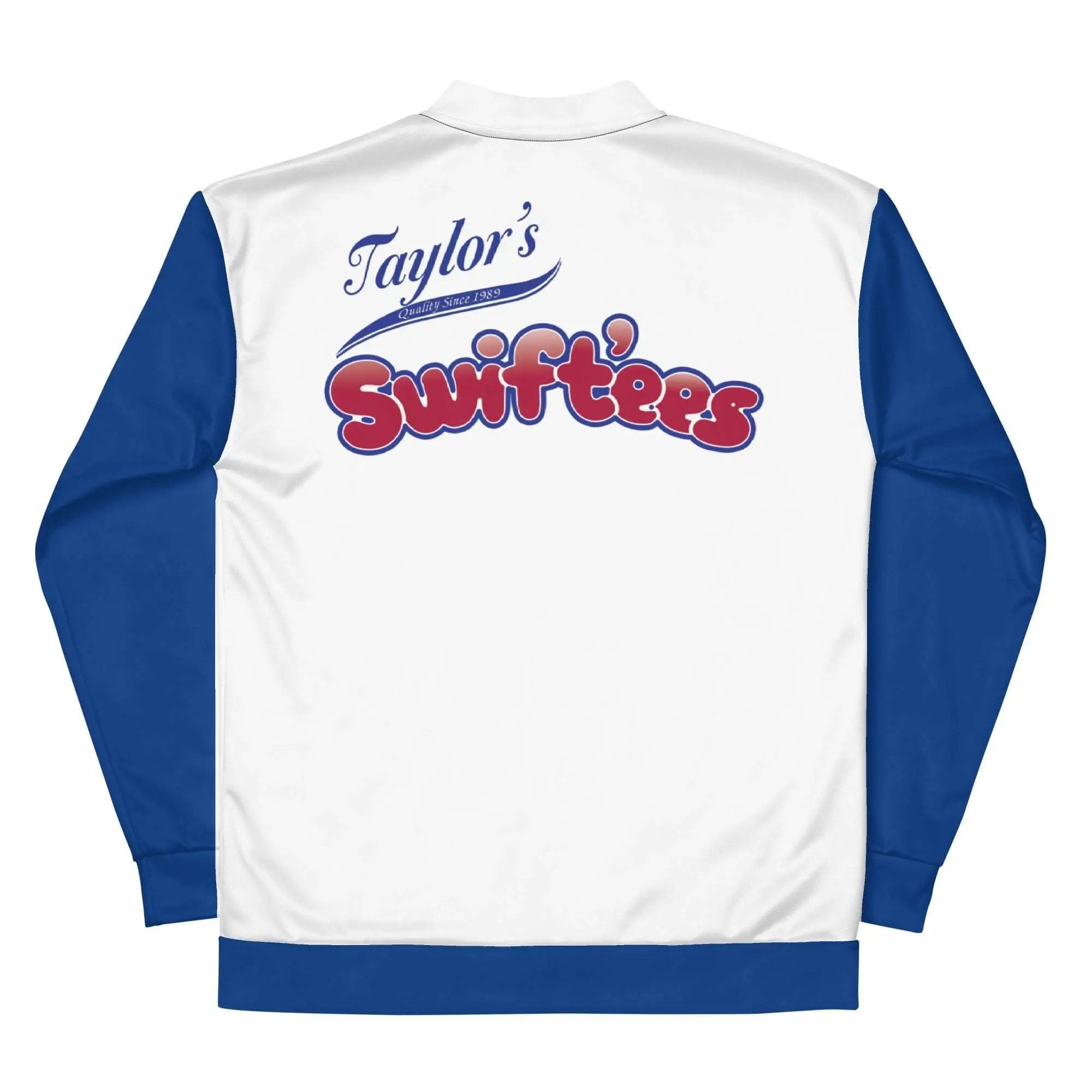 a white and blue shirt that says taylor's swiftfeasts