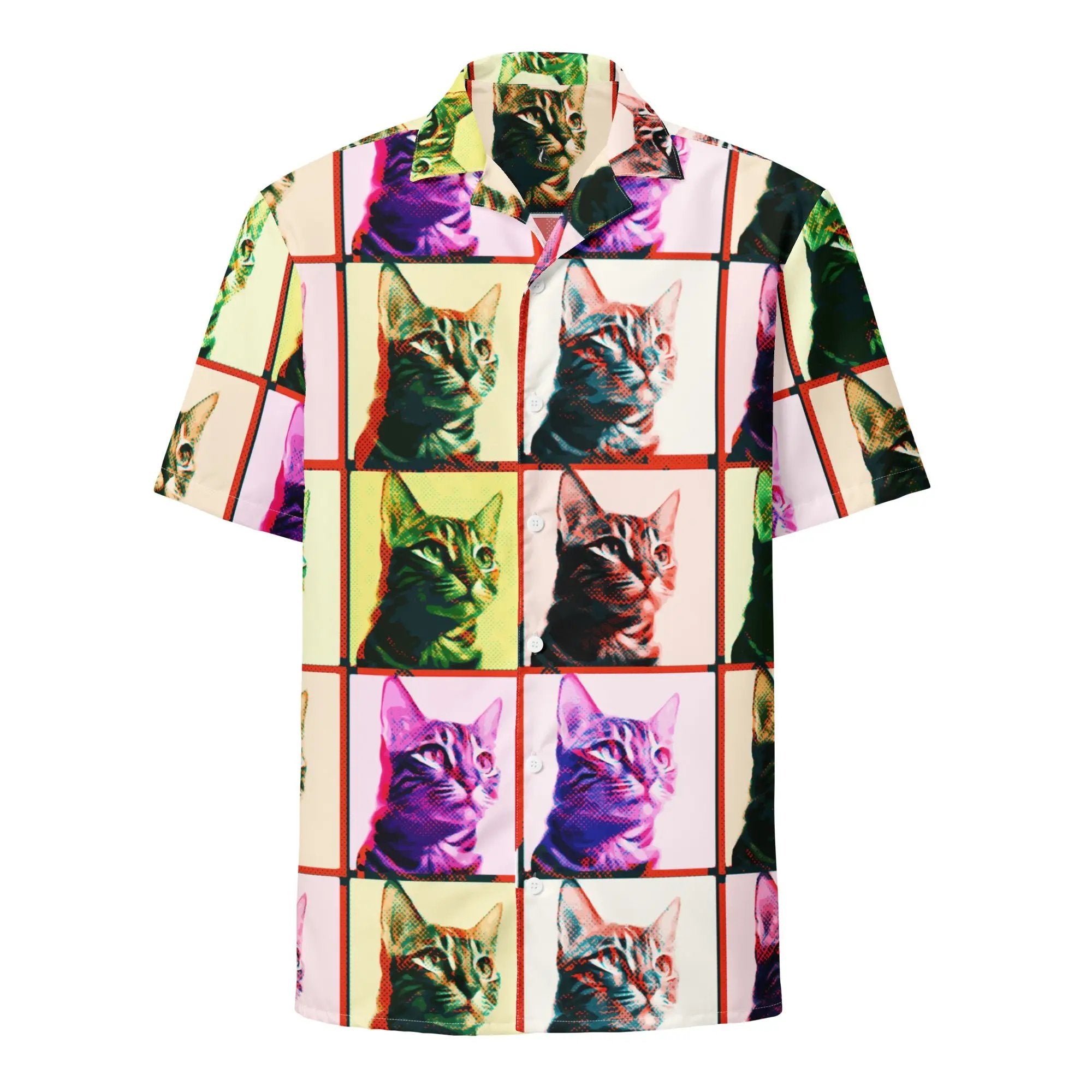 Warhol Cats Aloha Unisex button shirt