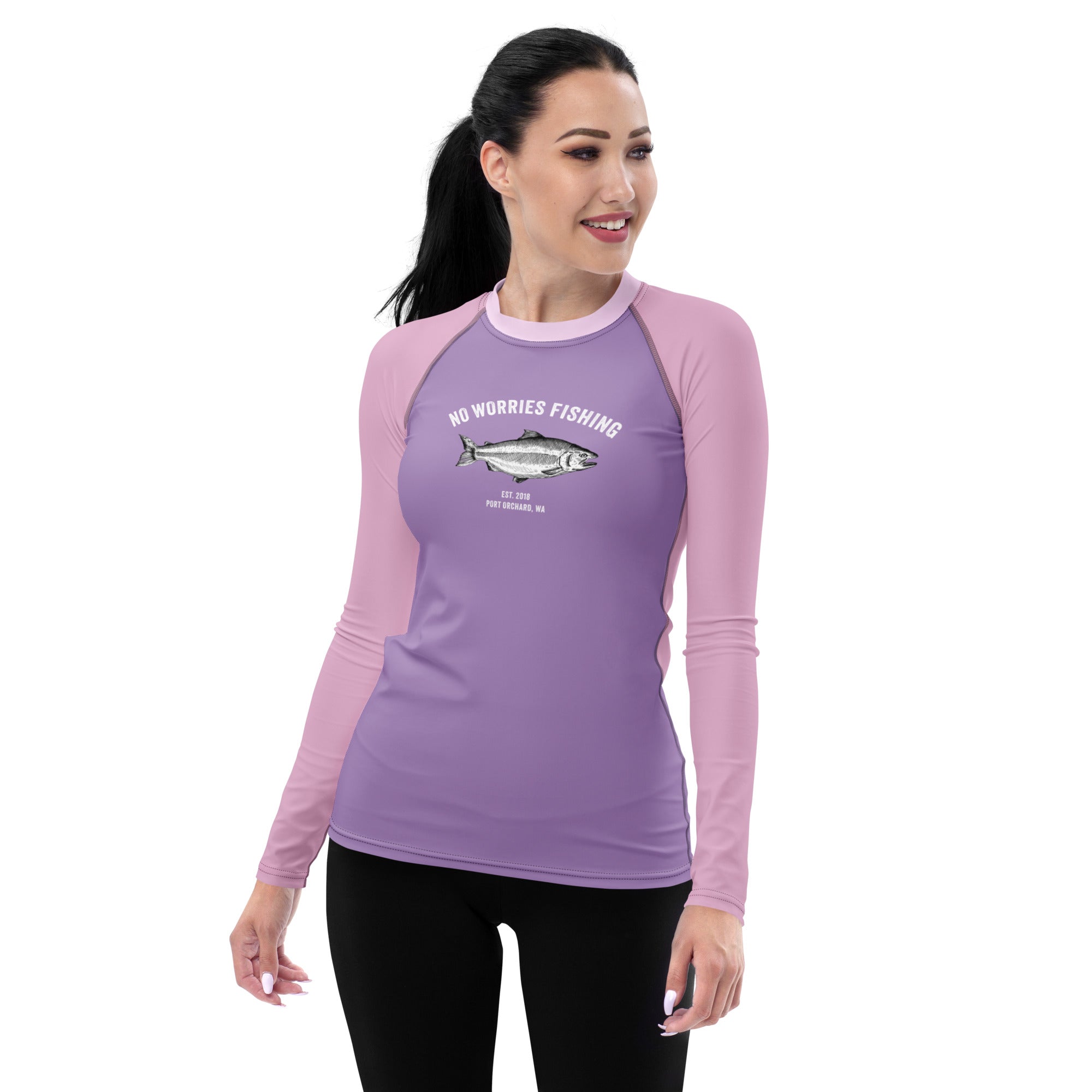 No Worries Fishing Women's Rash Guard