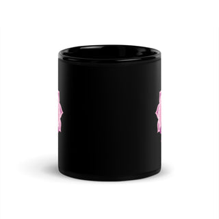 Lotus White Black Glossy Mug
