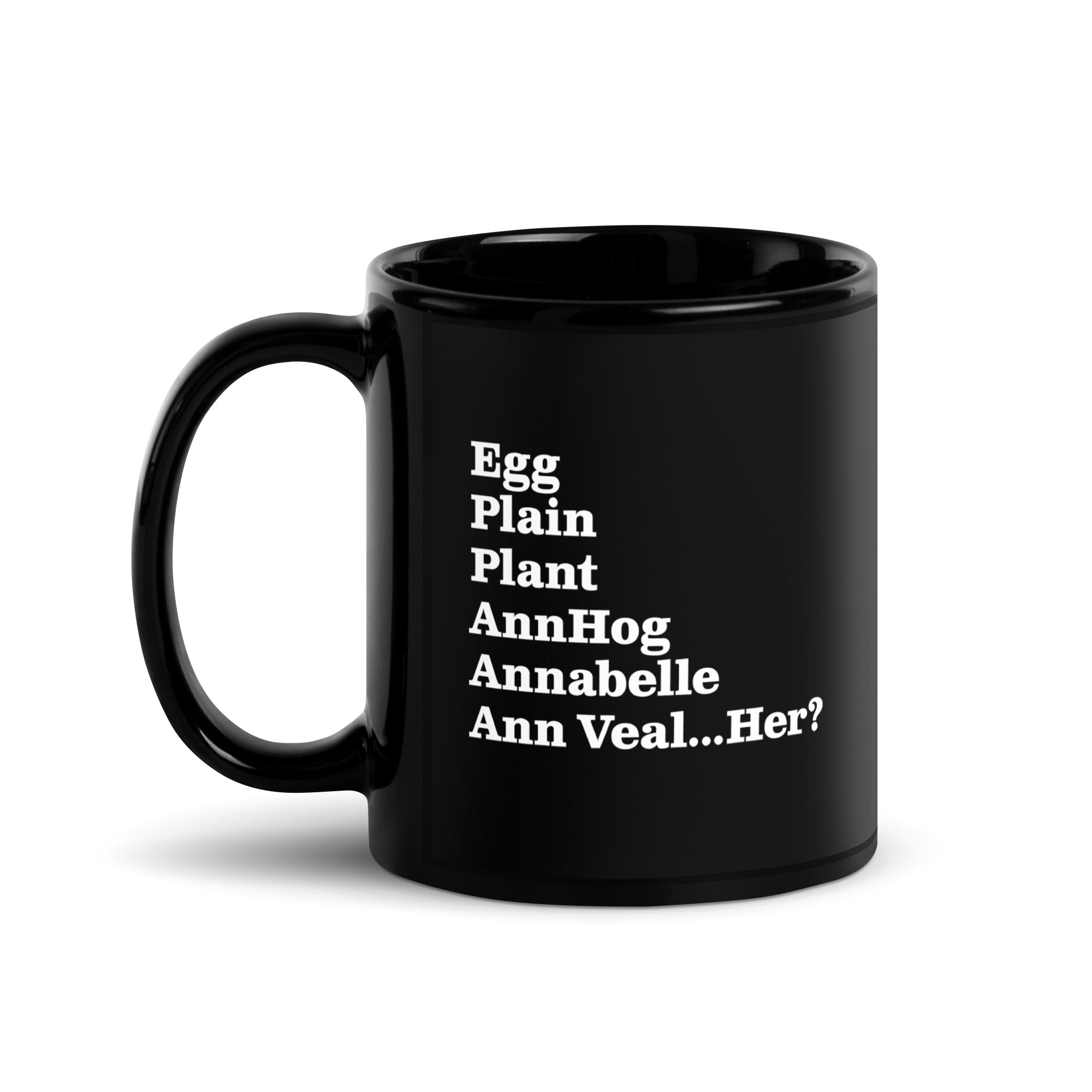 Ann Veal Black Glossy Mug