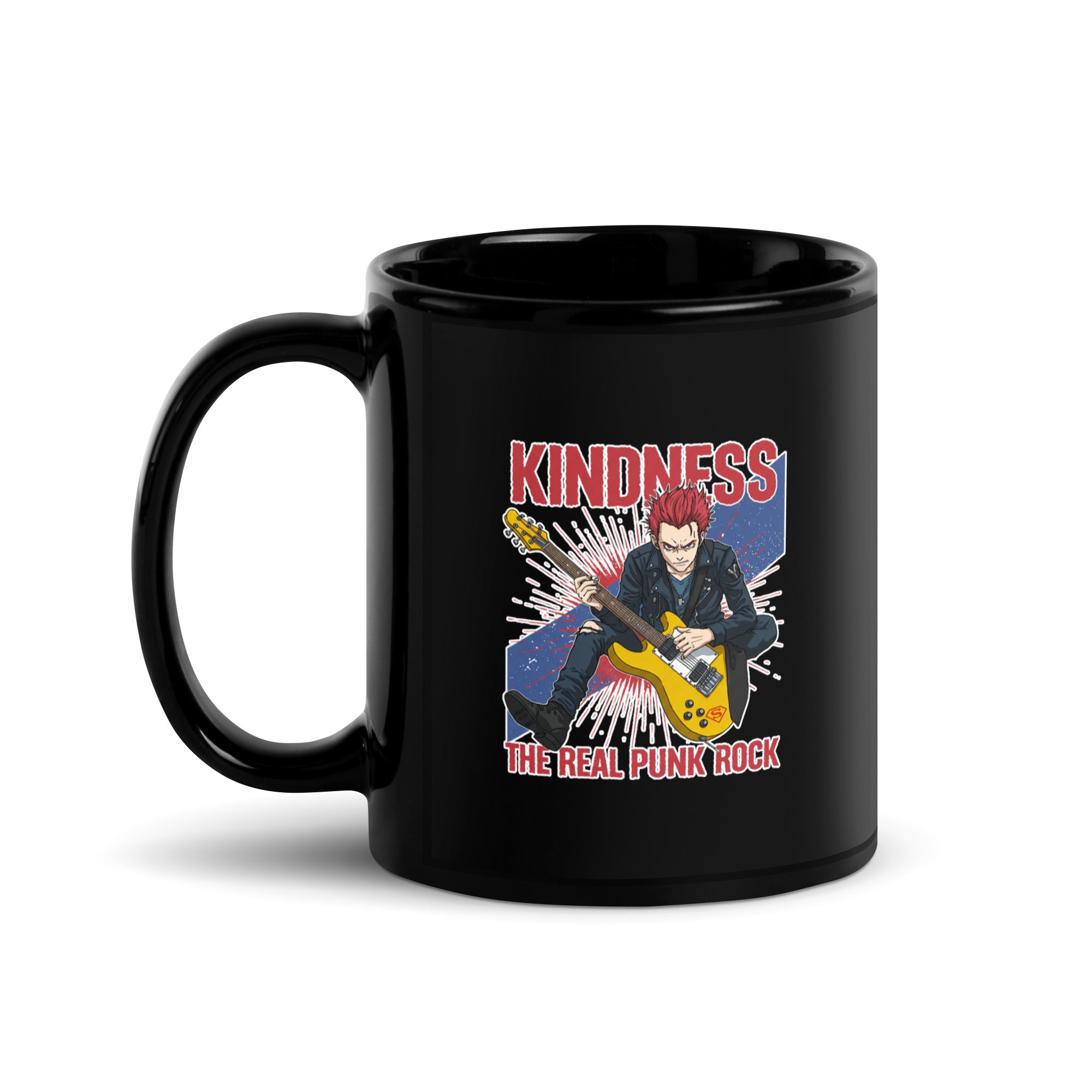 Kindness-The New Punk Rock Black Glossy Mug