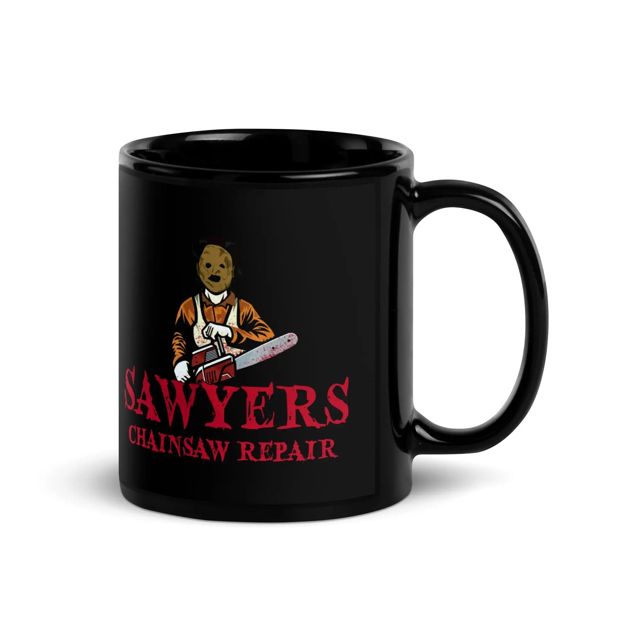 Sawyers Chainsaw Repair Black Glossy Mug