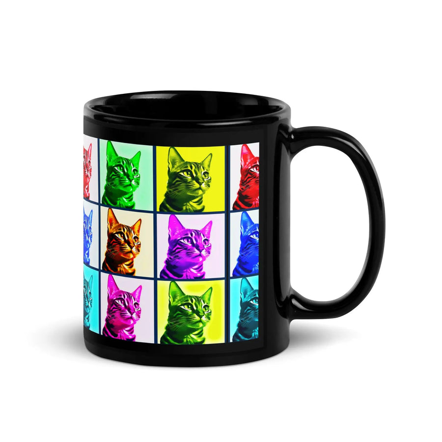 Warhol Cats Black Glossy Mug