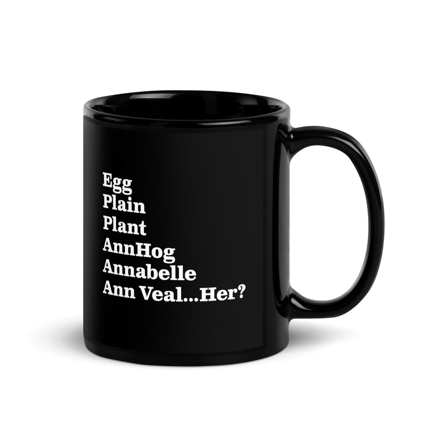 Ann Veal Black Glossy Mug