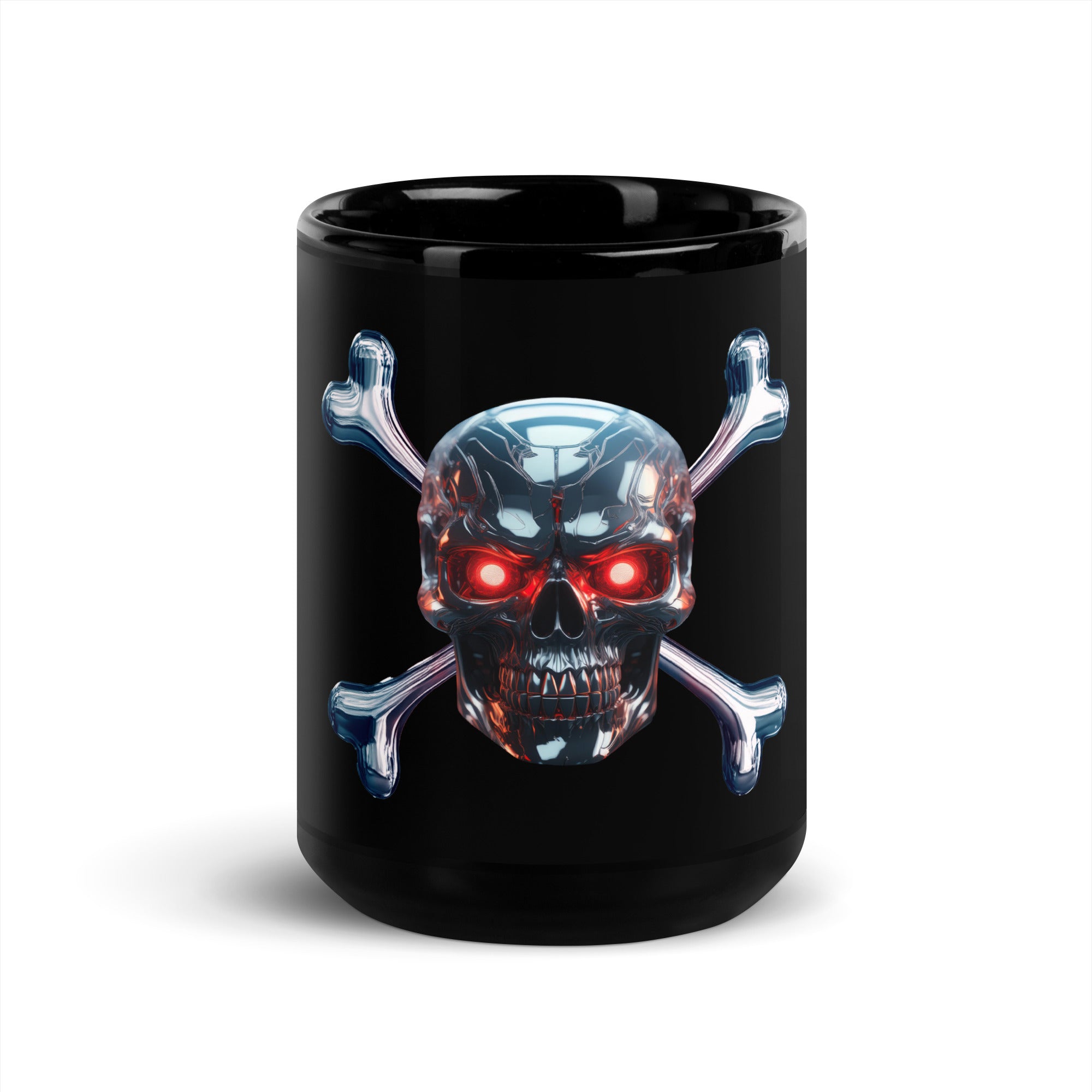 Jolly Roger Terminator Black Glossy Mug