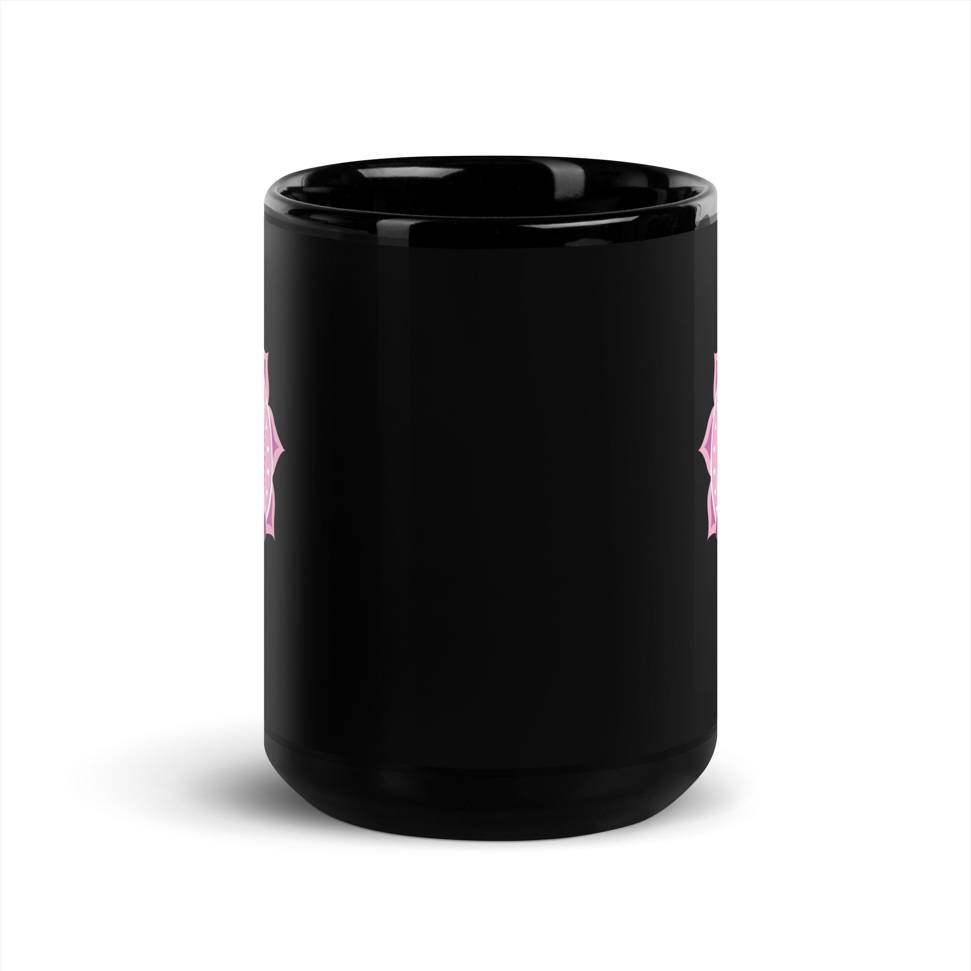 The White Lotus Black Glossy Mug