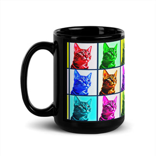Warhol Cats Black Glossy Mug