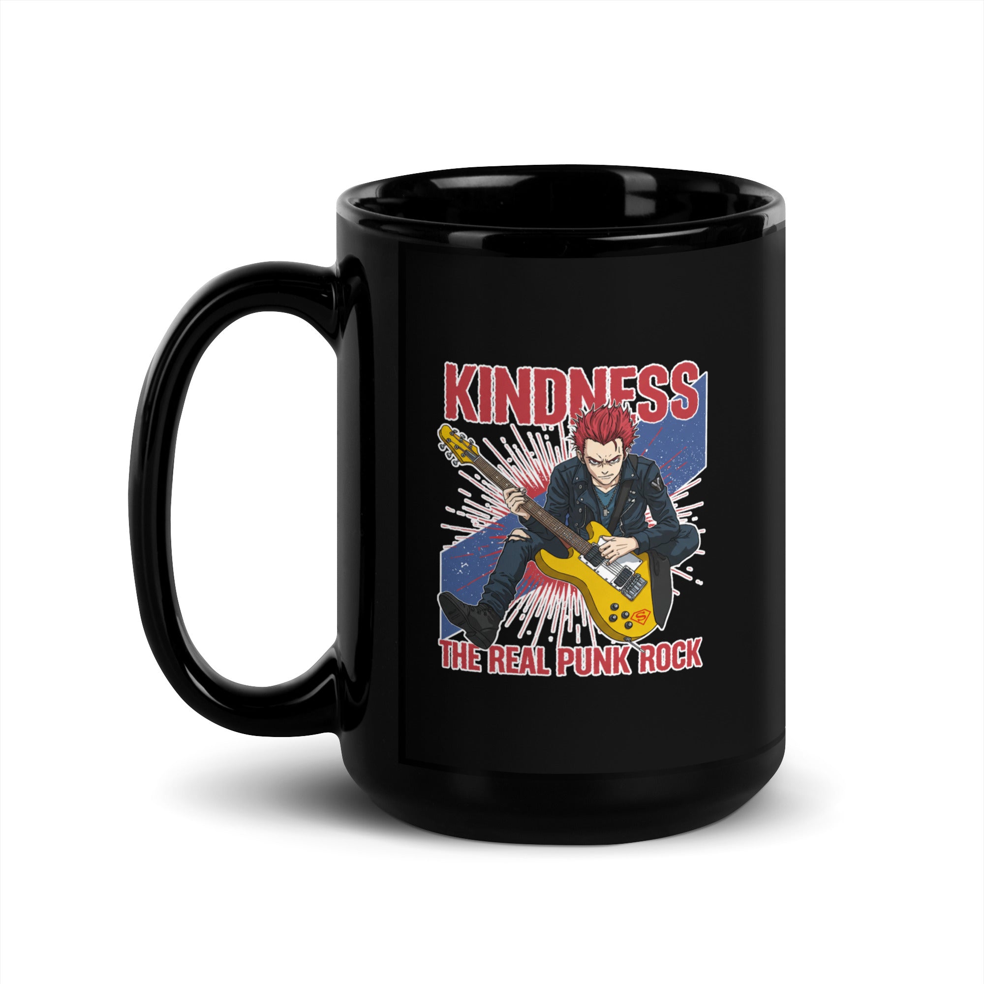 Kindness-The New Punk Rock Black Glossy Mug