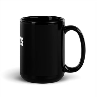 a black coffee mug with the number three on it