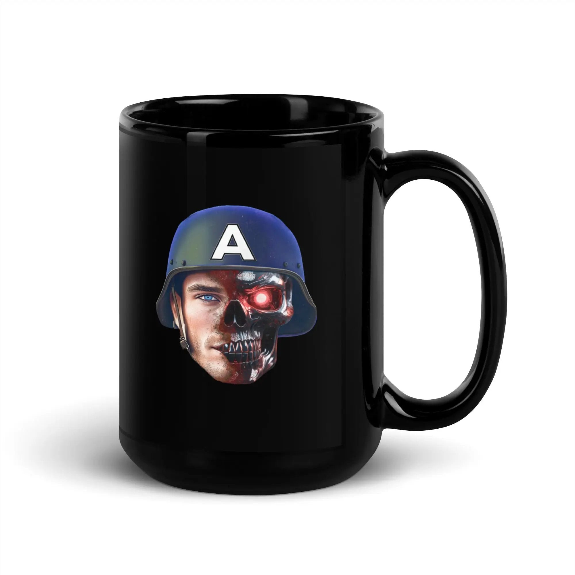 Captain Terminator Black Glossy Mug