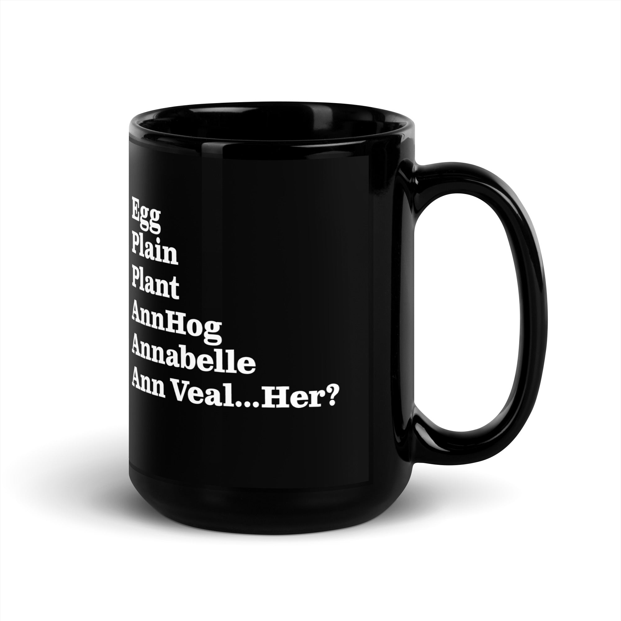 Ann Veal Black Glossy Mug