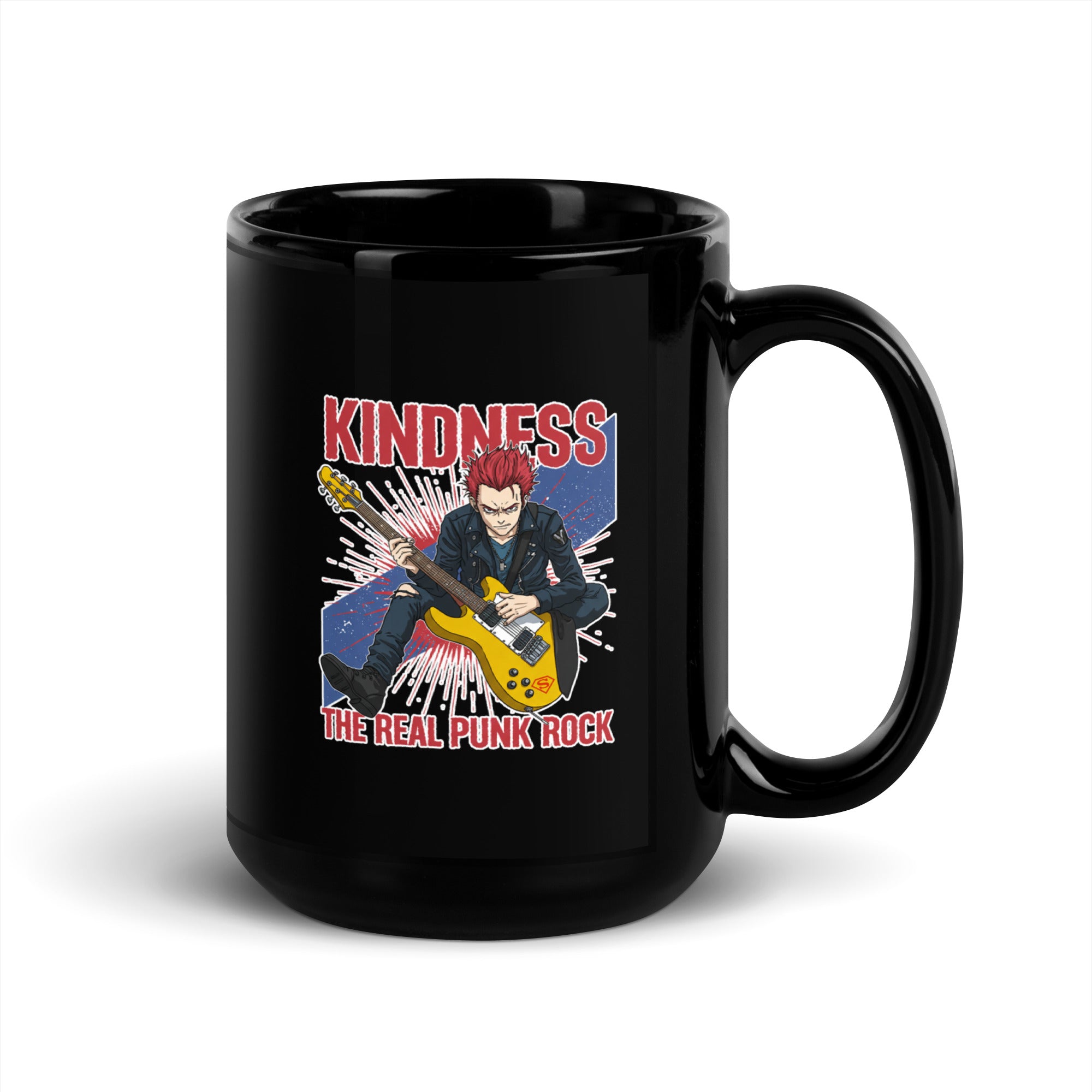 Kindness-The New Punk Rock Black Glossy Mug