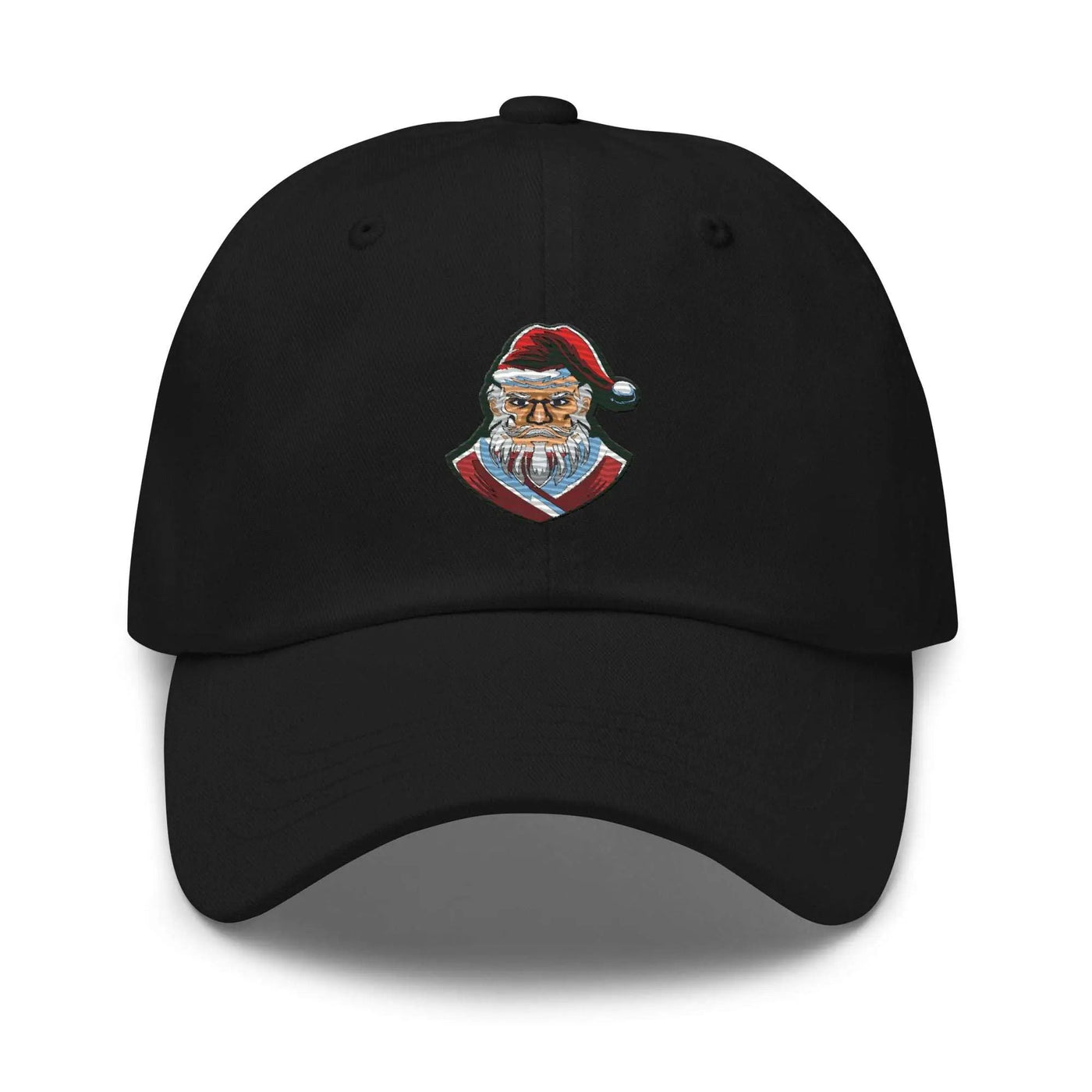 a black hat with a santa clause on it