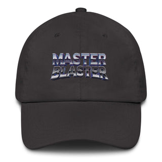 a black hat with the words master blaster printed on it