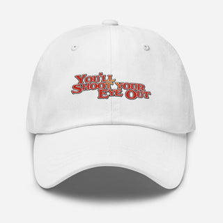 a white hat with the words, your show your fat out on it