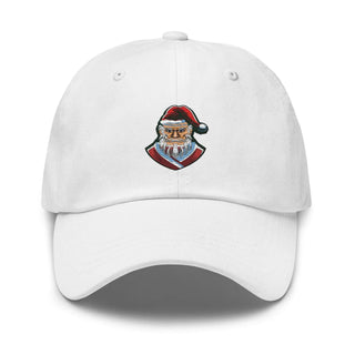 a white hat with a santa clause on it