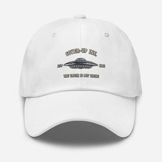 a white hat with the words, power up ink on it
