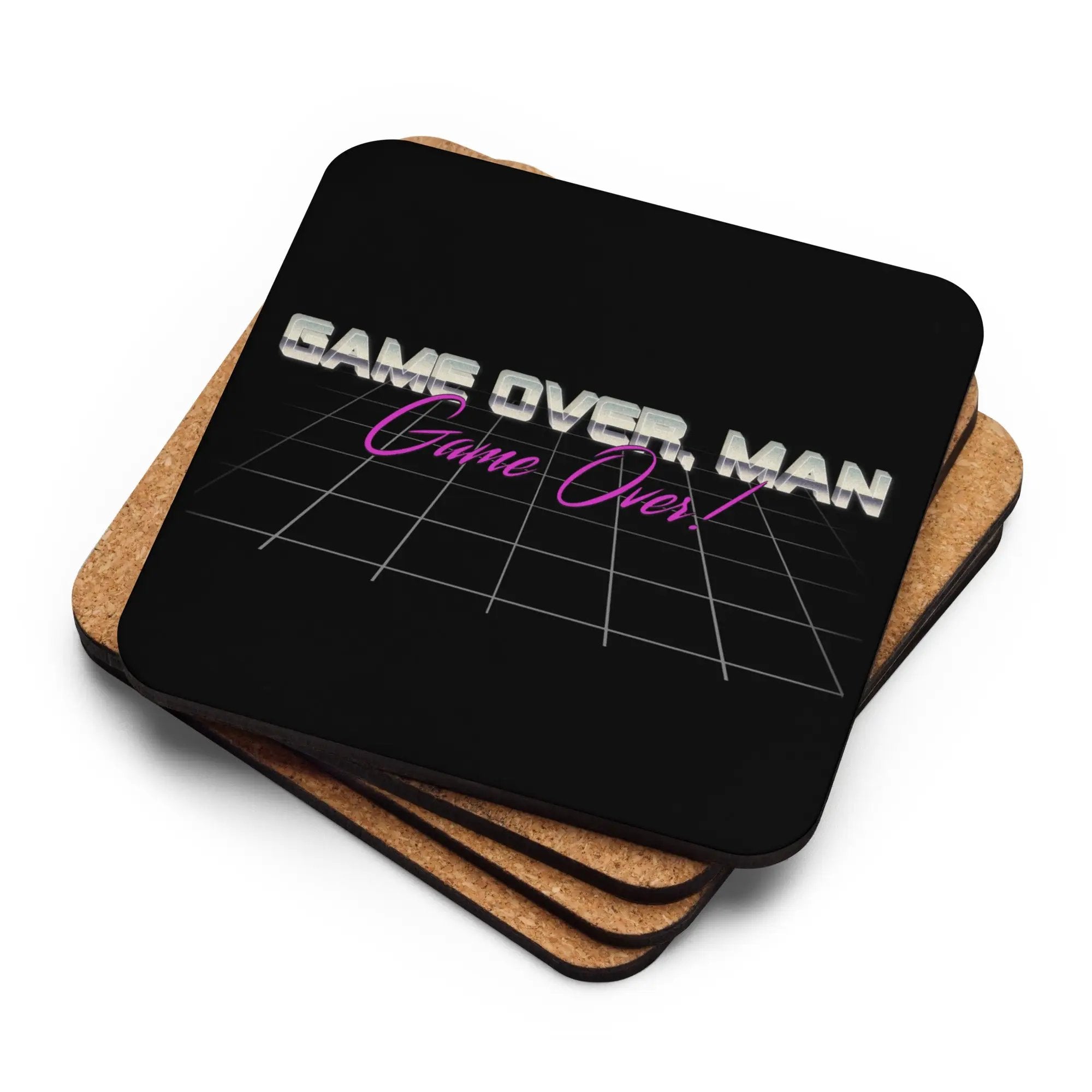 a coaster with a game over man on it