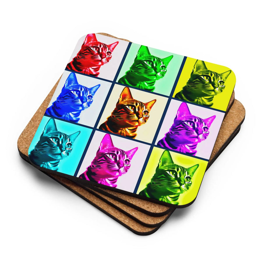 Warhol Cats Cork-back coaster
