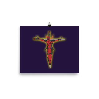 a picture of a crucifix on a purple background