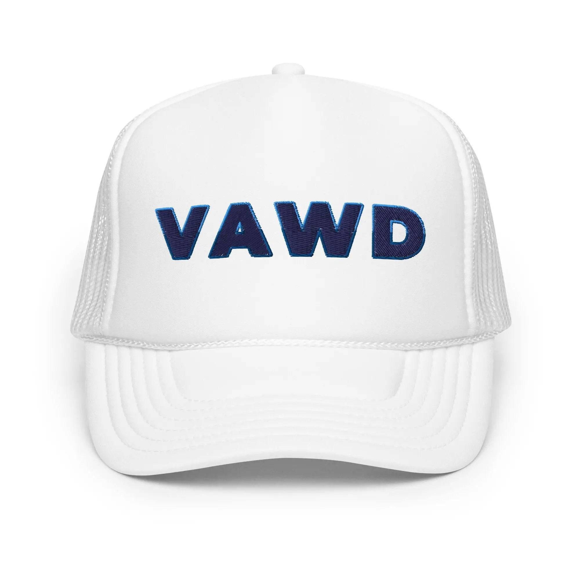 Trucker Hat with VAWD written on it