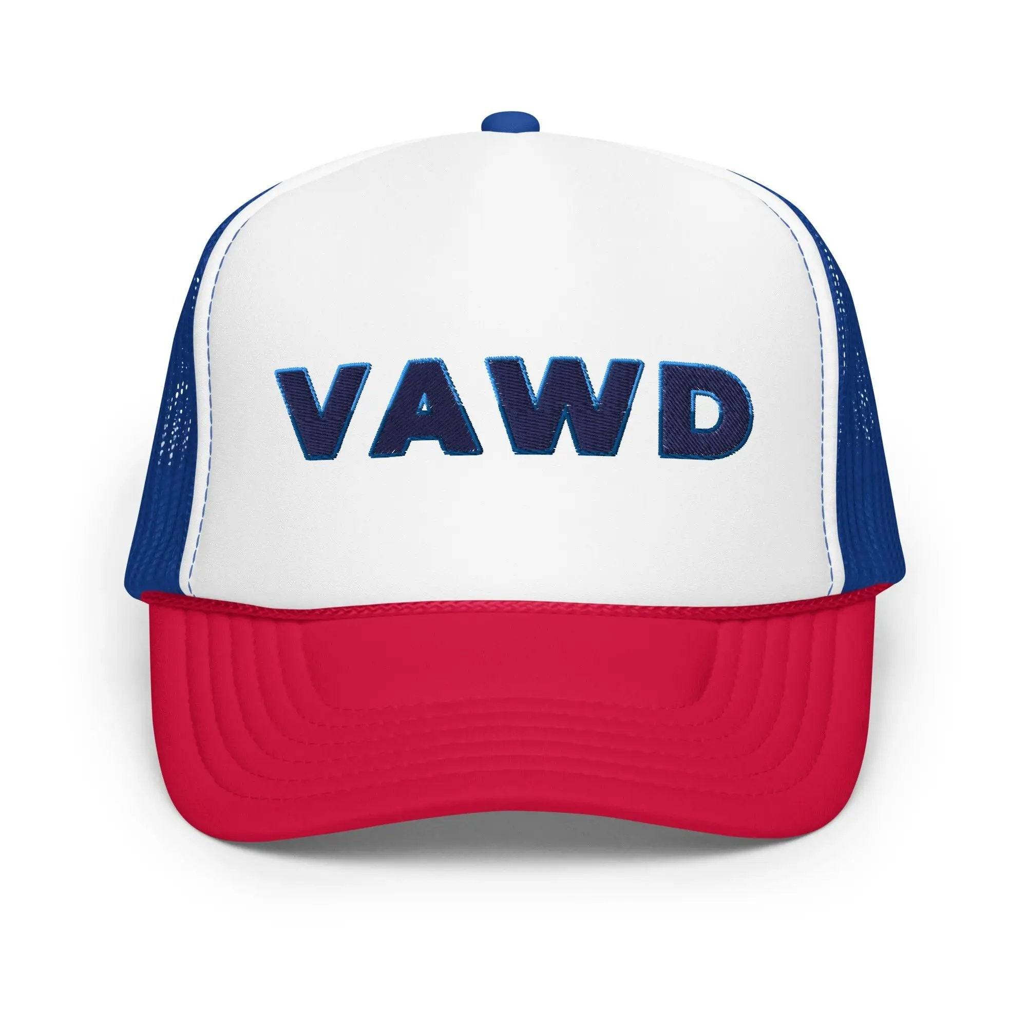 Trucker Hat with VAWD written on it