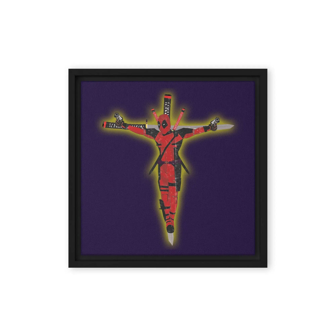 a picture of a crucifix on a purple background