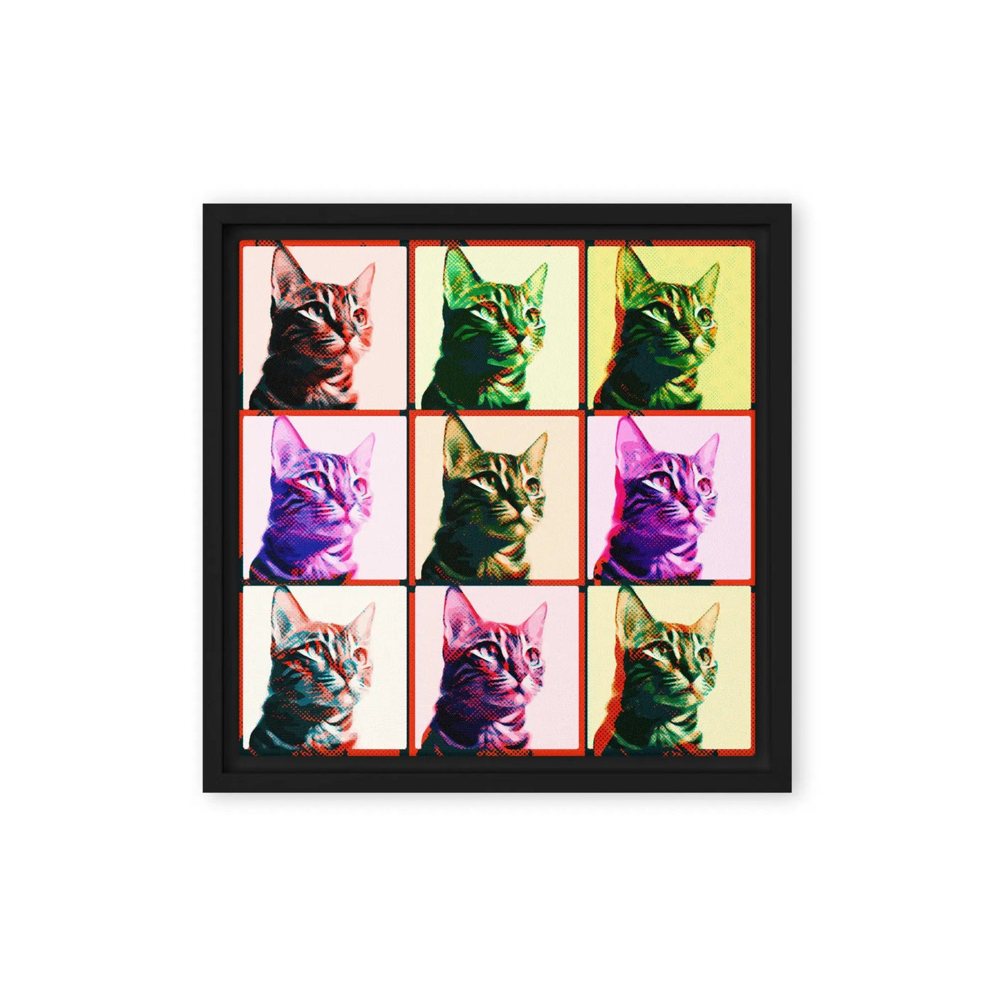 Warhol Cats Framed canvas