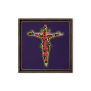 a picture of a crucifix on a purple background