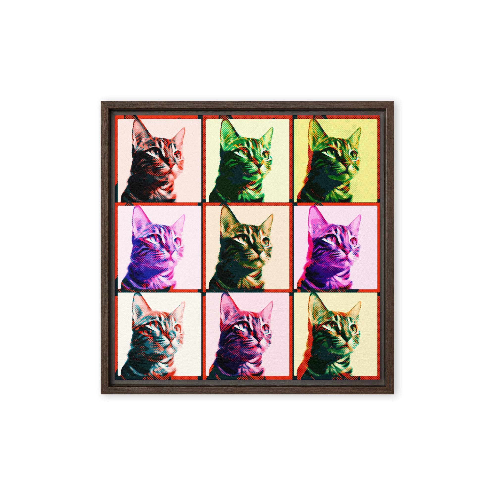 Warhol Cats Framed canvas
