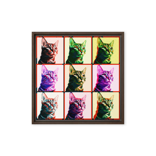 Warhol Cats Framed canvas