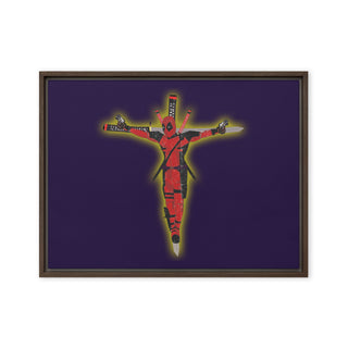 a painting of a person with a cross on it