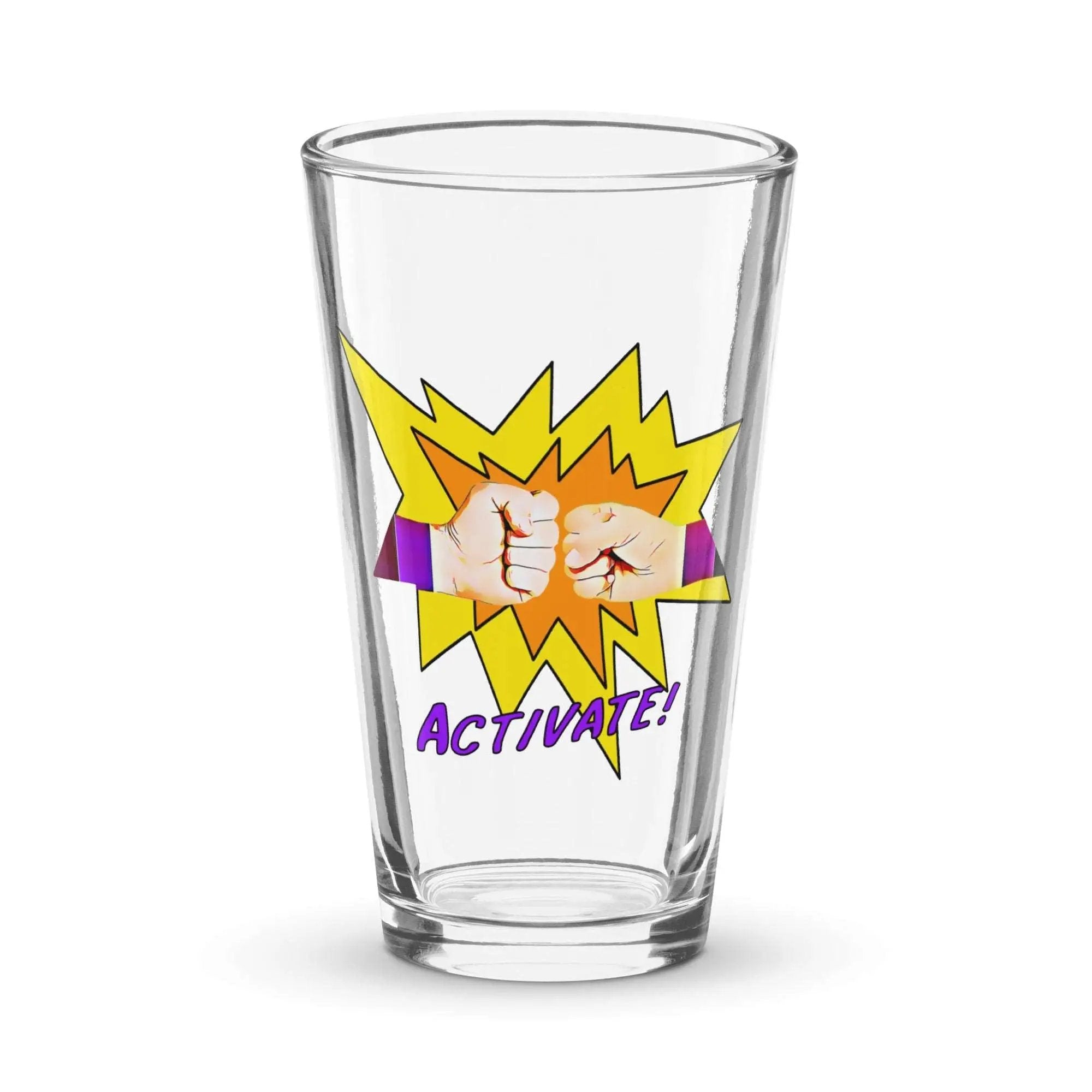 Activate! Shaker pint glass