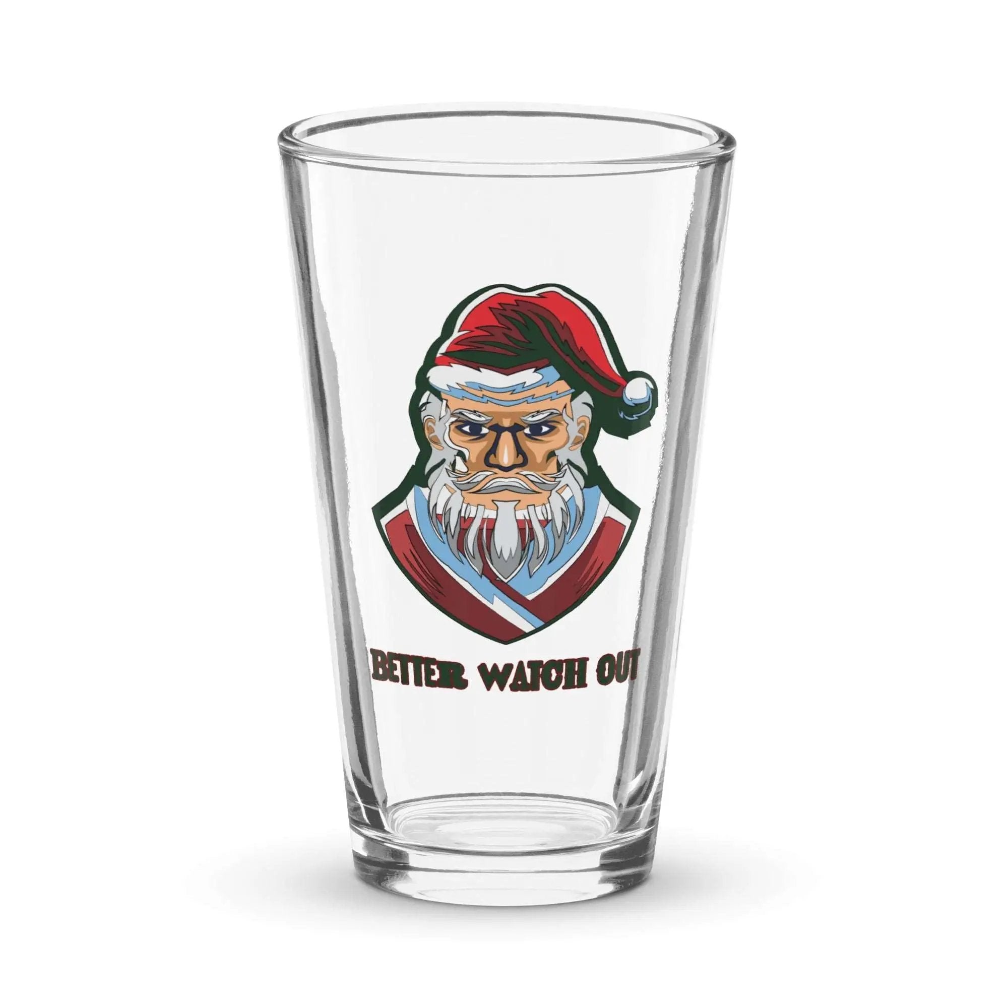 a shot glass with a santa clause on it