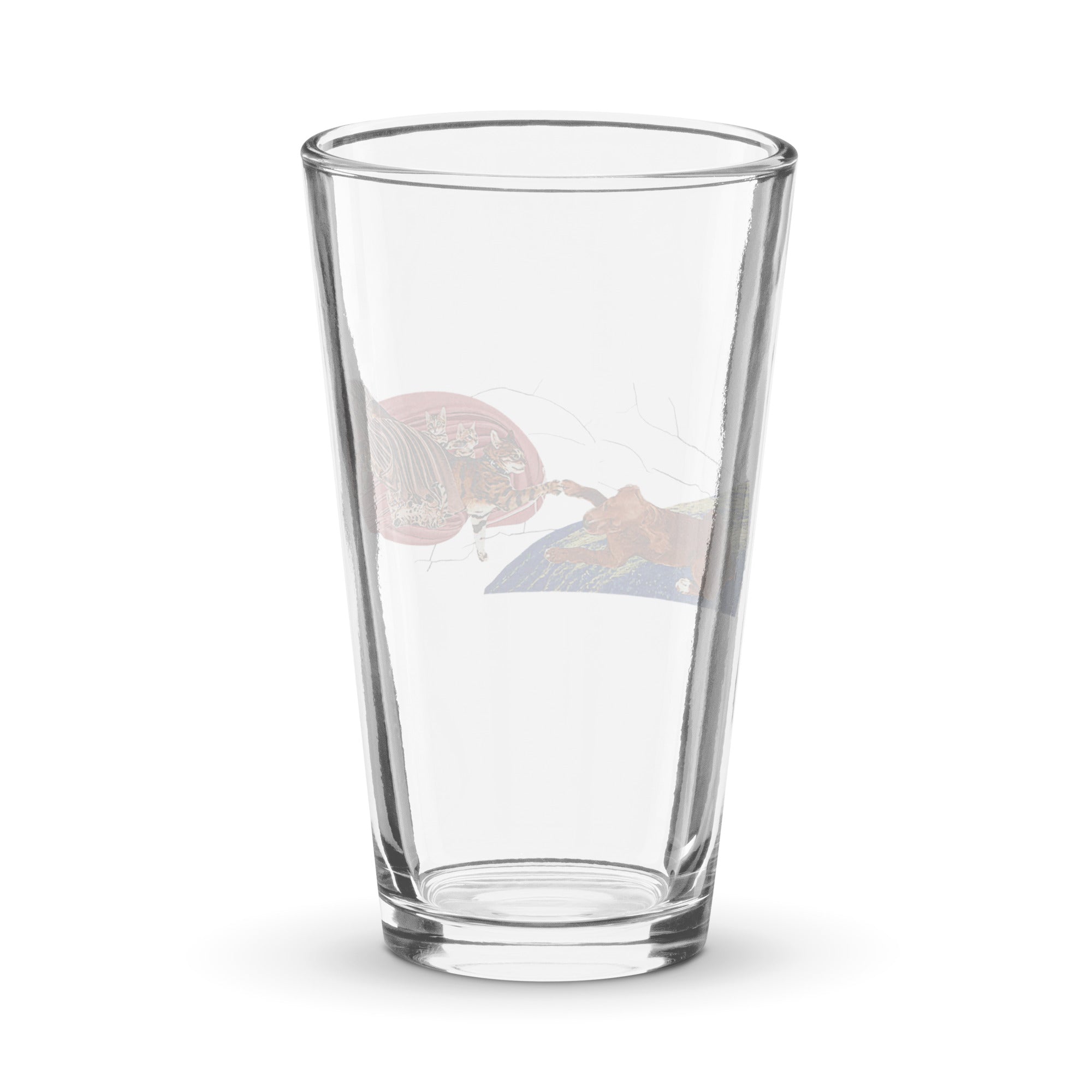 a shot glass with a picture of a man and a woman on it