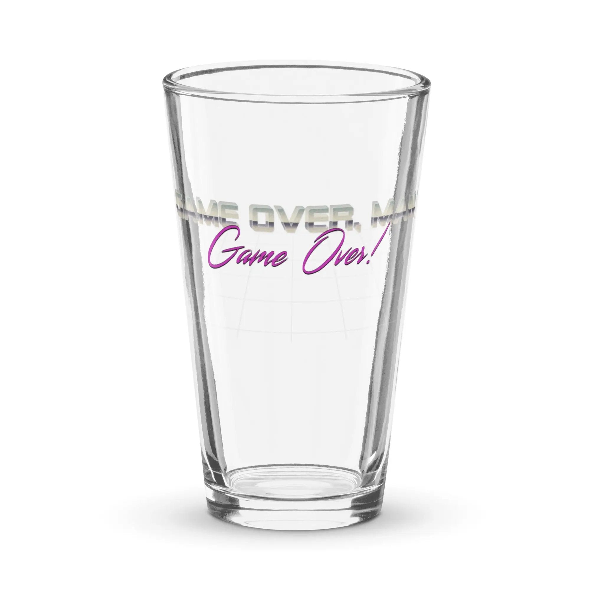 a shot glass with the words game over on it