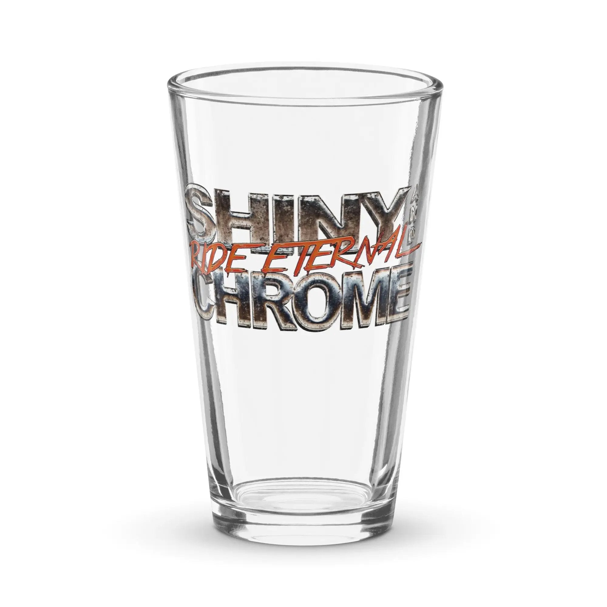a shot glass with the words shiny on it