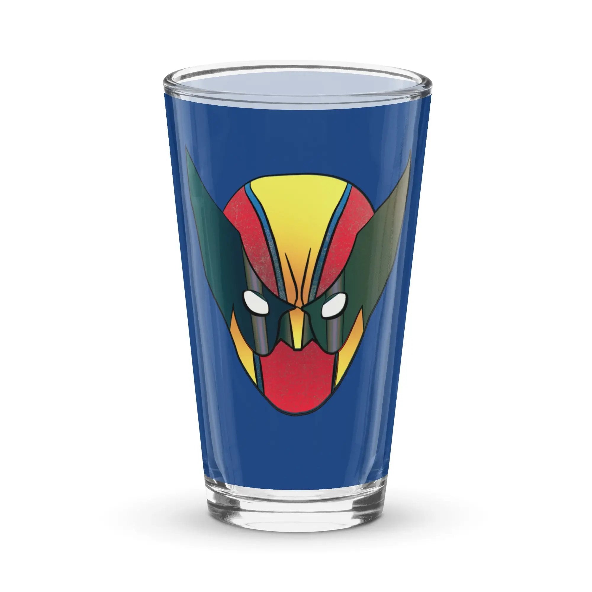 a shot glass with a wolverine face on it