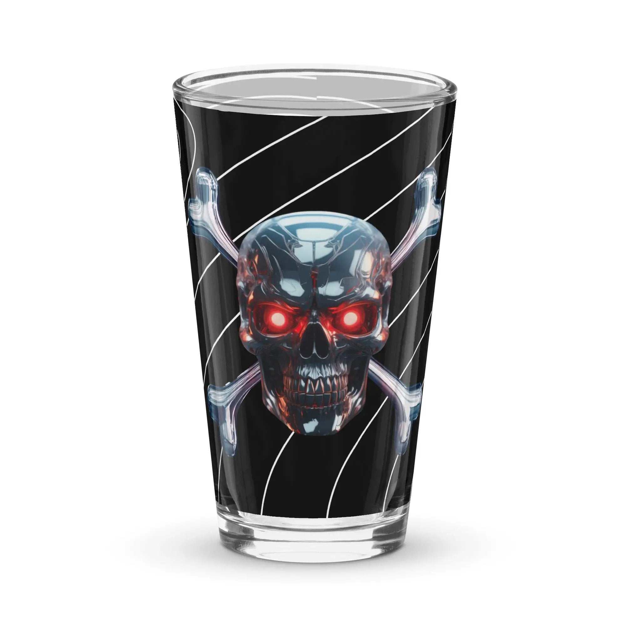 Jolly Roger Terminator Shaker pint glass