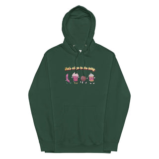 a green hoodie with three cartoon characters on it
