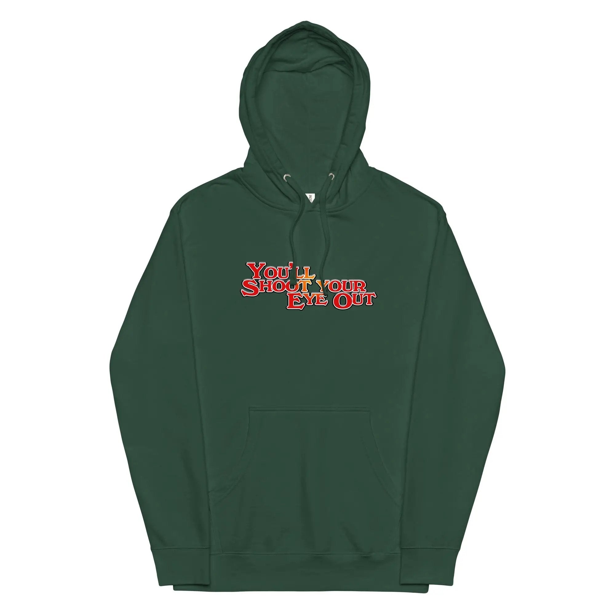 a green hoodie with the words, you can't stop and eat out