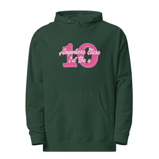 a green hoodie with the number ten on it