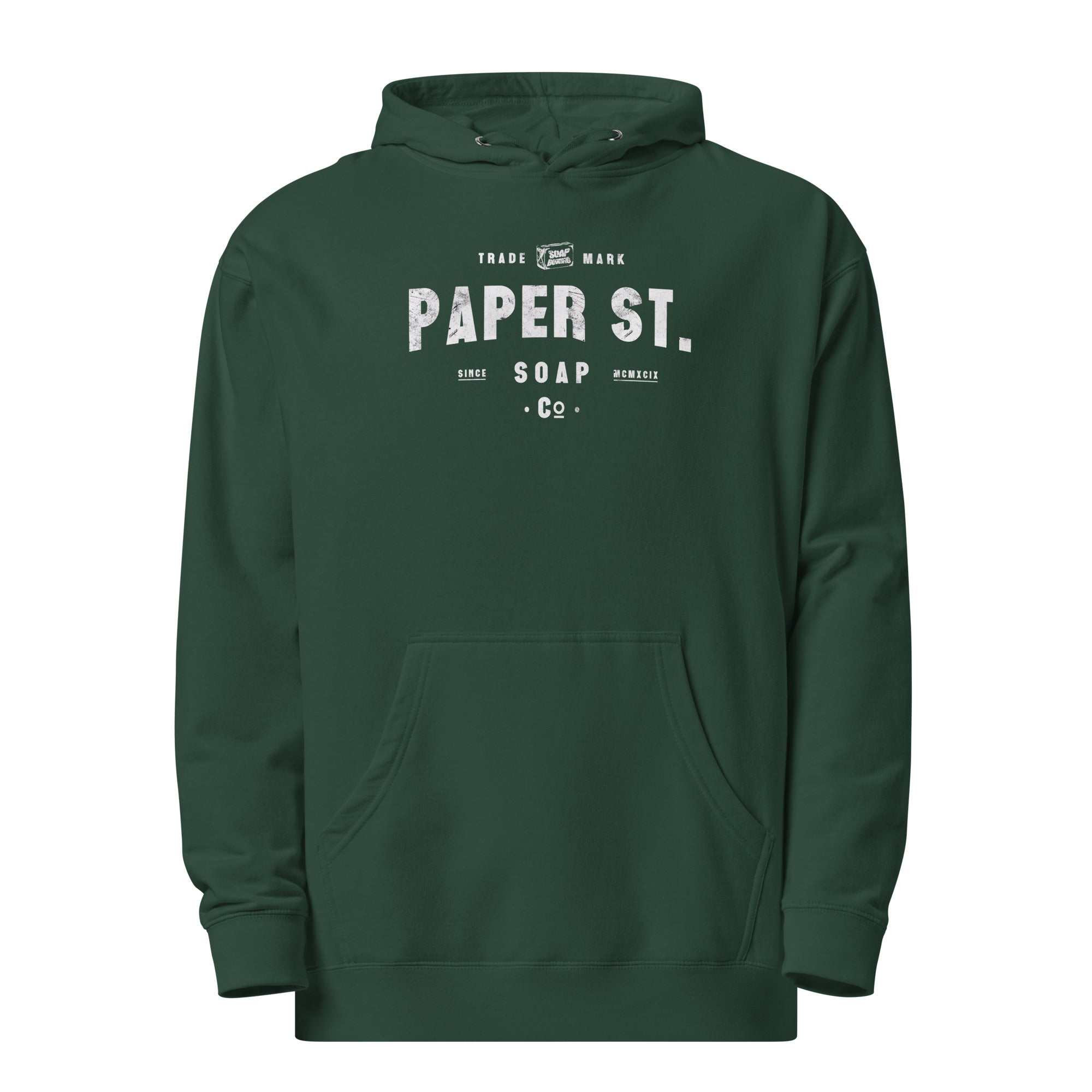 a black hoodie with the words paper st on it