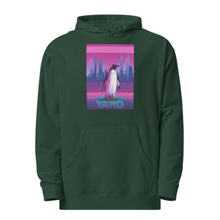 Pink Cyber Penguin Hoodie – Retro Futuristic Hoodie